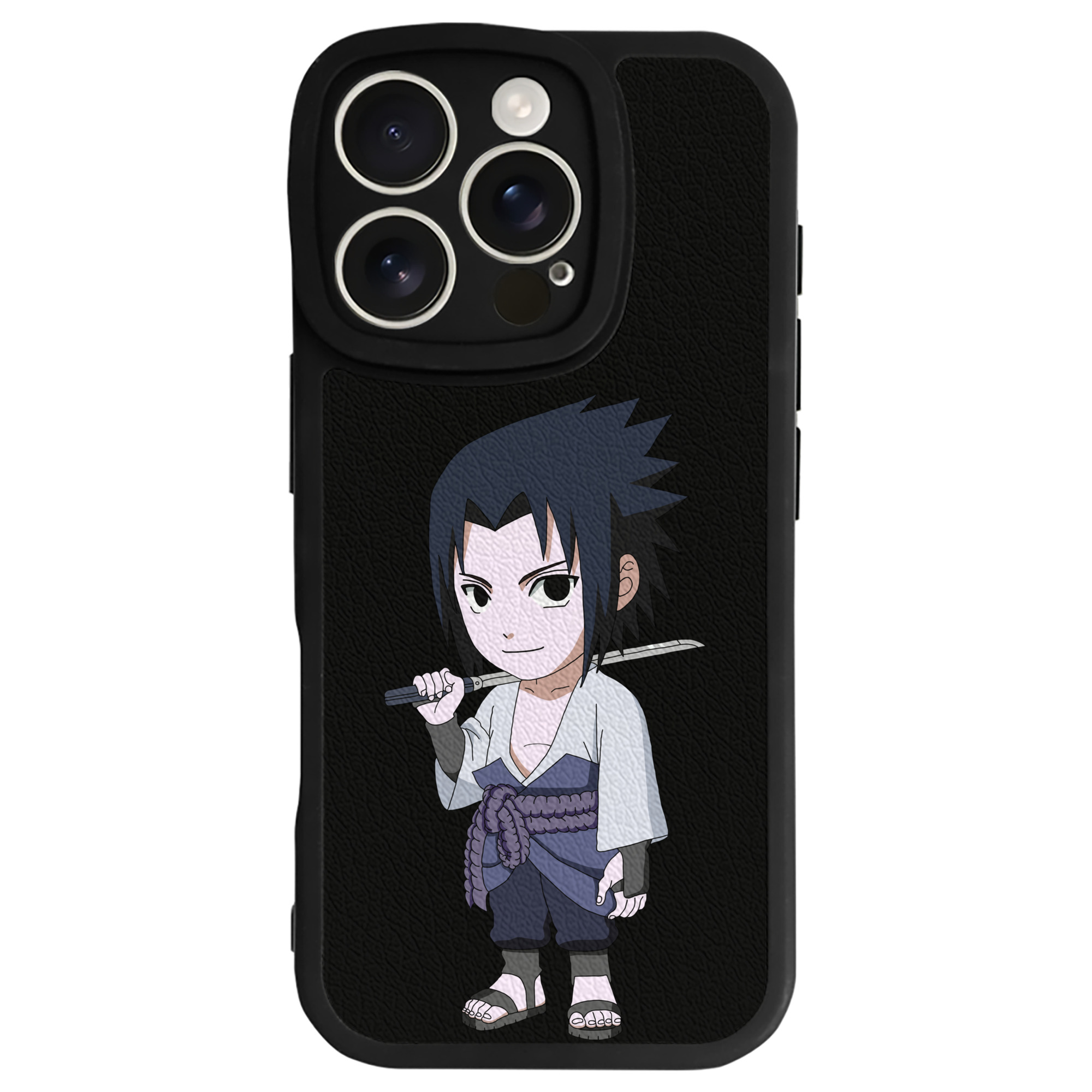 （画像用） NARUTO -ナルト- うちは サスケ Uchiha Sasuke 【iPhone 16シリーズ対応】シリコンスマホケース（レザー調） 材質：シリコン
